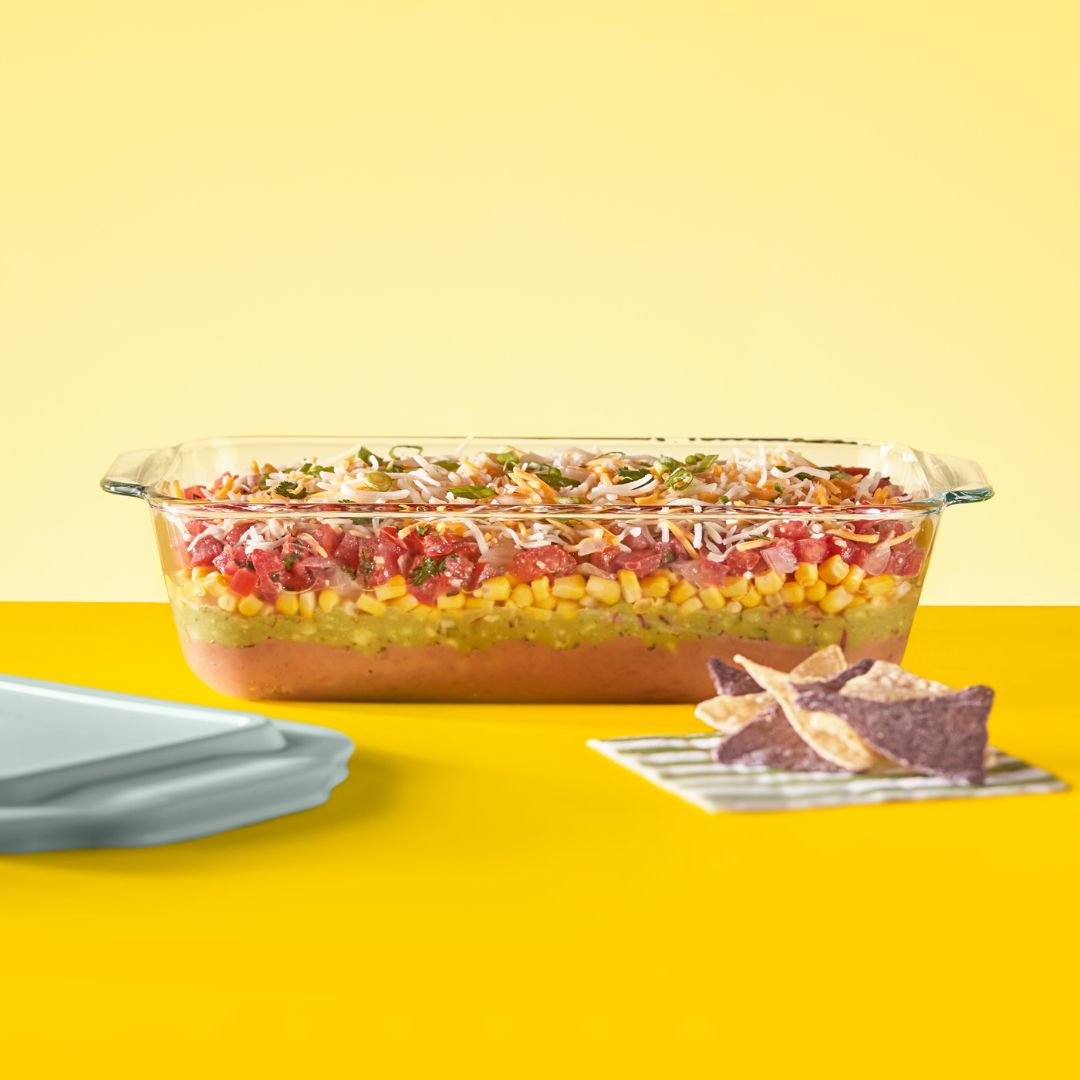 Pyrex® Deep 7 x 11" Rectangle Glass Baking Dish with Sage Green Lid