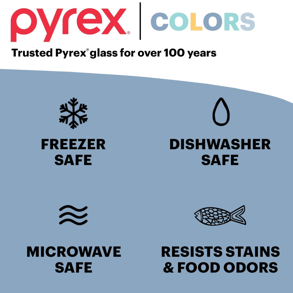 Pyrex® Simply Store® Tinted 11-cup Rectangle Storage with Green Plastic Lid